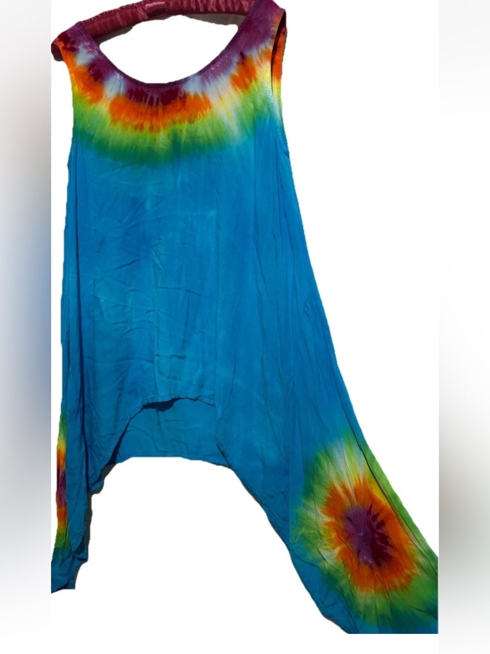 Dharma Trading Co Rainbow Tie Dye Top Tunic Boho Indie Festival Beachy Coastal L
